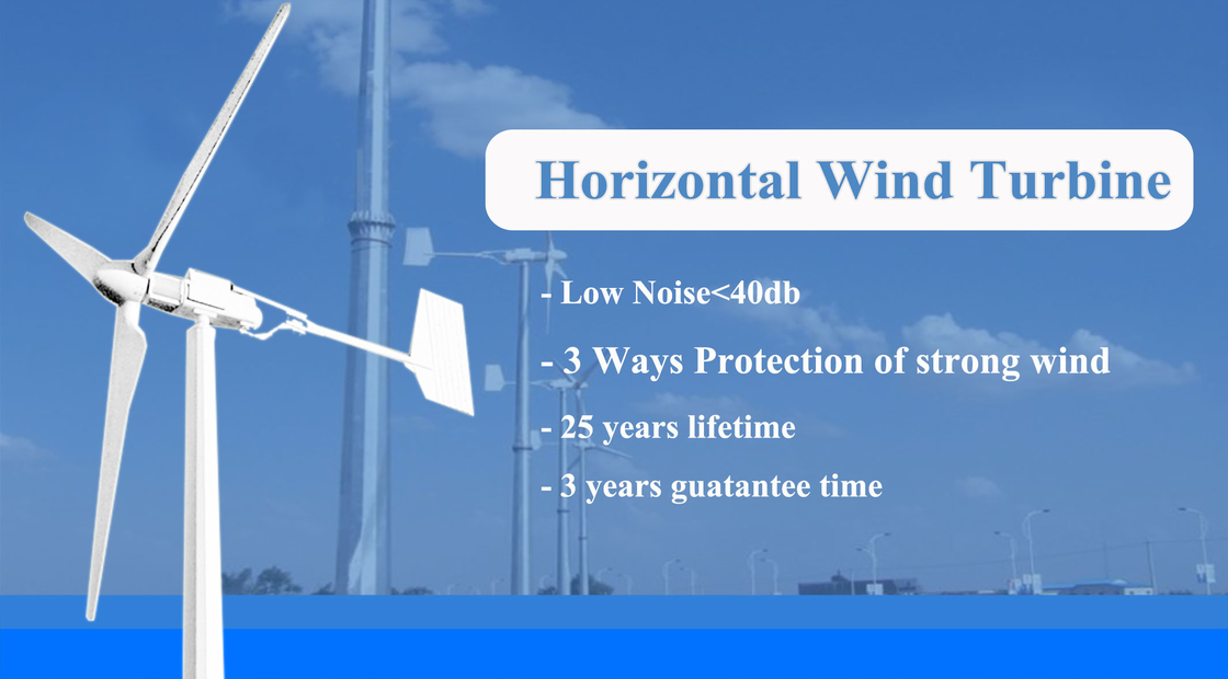 Actief Yaw-systeem IP54-bescherming Horizontale windgenerator voor energieproductie met weinig onderhoud
