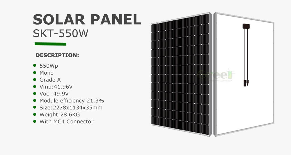 On- en off-grid zonnestelsel met monokristallijn silicium zonnepanelen met batterij en omvormer