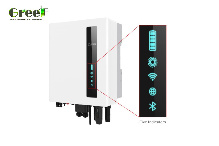 95% efficiëntie op de netinverter voor 50/60Hz-frequentie en temperatuurbereik -25C-60C