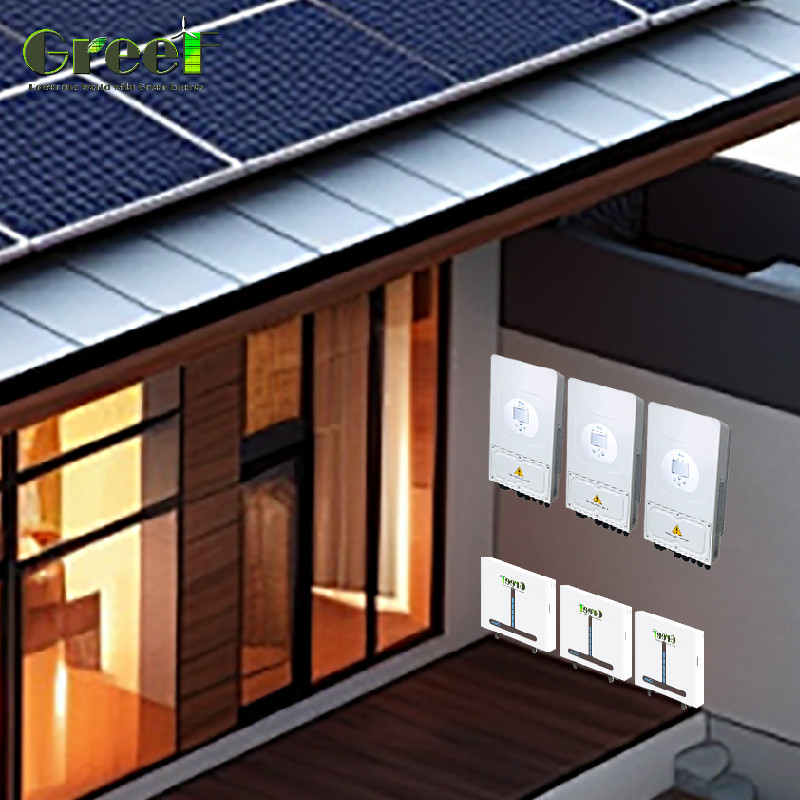 8-10 kW LCD Hybride Zonnestelsel met 110/220V Uitgangsspanning 5kW Back-up Power Koele Witte Kleur.