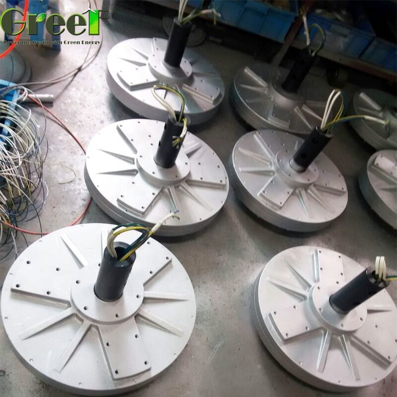 Korrelloze permanente magneetgenerator met een laag startkoppel met een hoge vermogendichtheid en onderhoudsvrij ontwerp voor axiale flux
