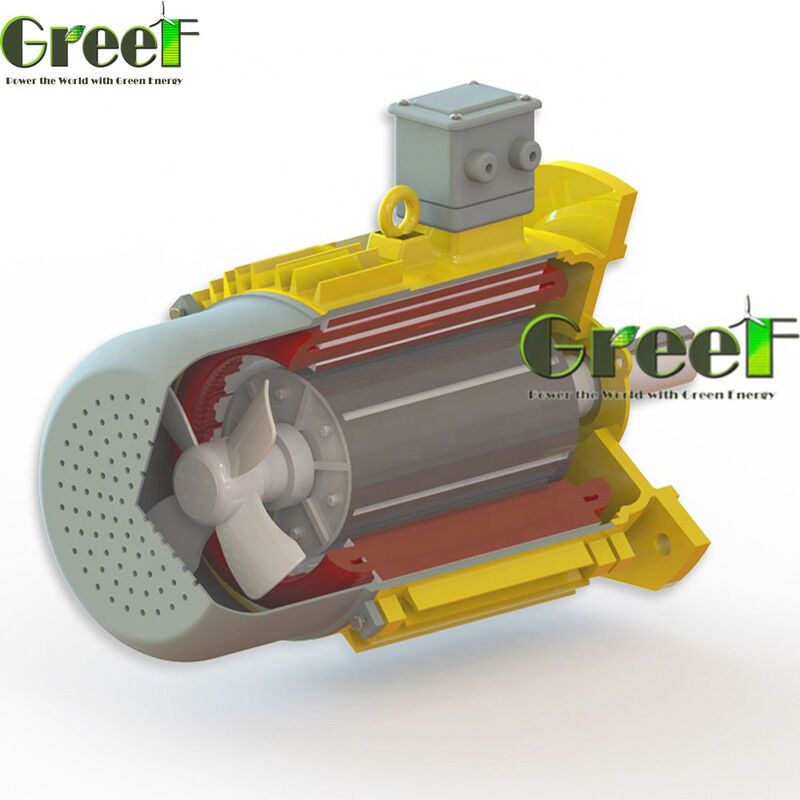 750 W tot 5 MW borstelloze permanente magneetmotor met een snelheidsbereik van 750 tot 3000 tpm, ideaal voor energiemotorsystemen en aandrijvingen