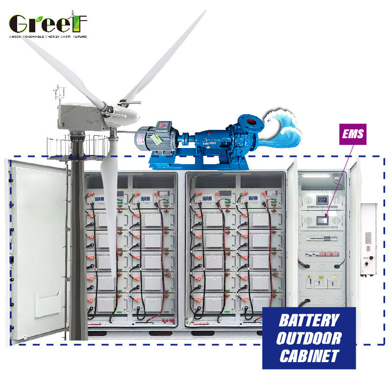 Hybride zonne-energiesysteem in off-grid-modus met aangepast systeemspanning dat stroom levert voor afgelegen locaties