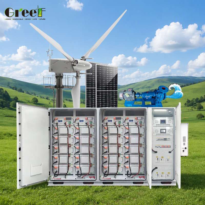 Hybride zonnestelsel met een capaciteit van 100-3000 kW en hybride zonnestelsel voor windenergie met LiFePO4-lithiumbatterij en IP65-beschermingsgraad